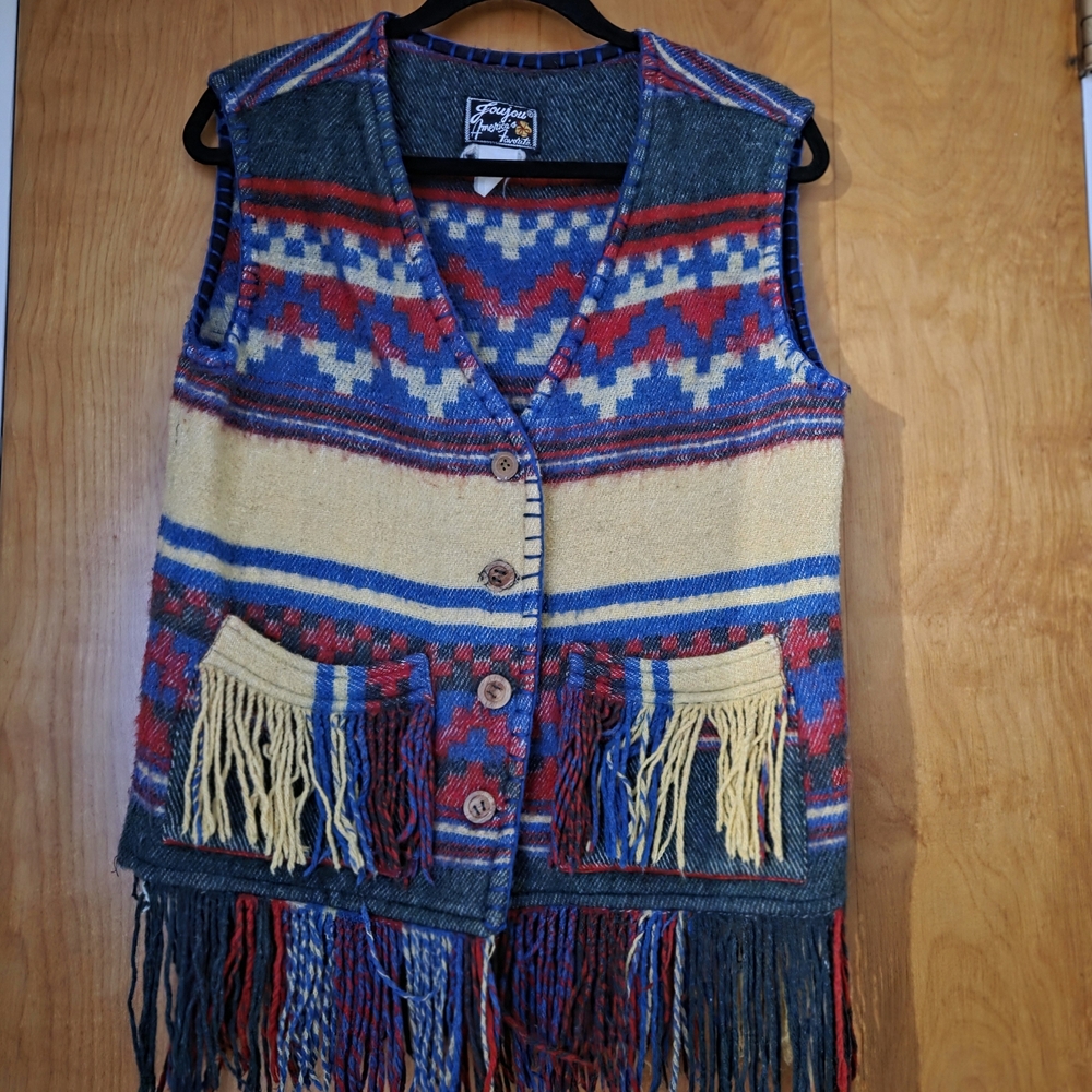 Western Fringe Wool Vest